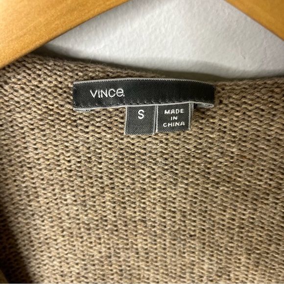 Vince Cardigan Hooded Sweater Tan Size Small Open Front - Picture 4 of 6